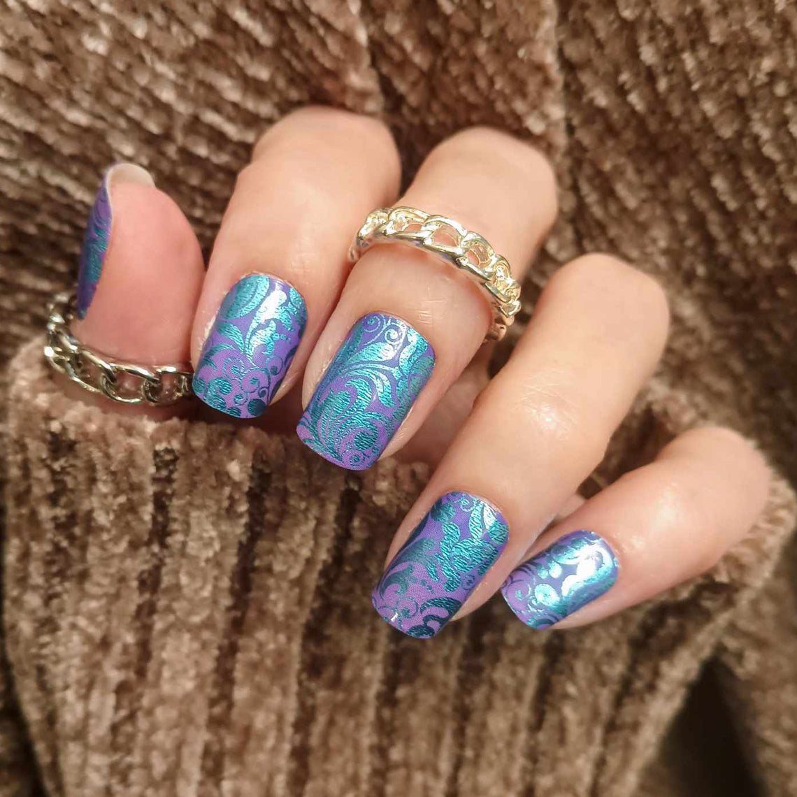 Dazzle Damask Exclusive Design Nail Wraps (FOIL)